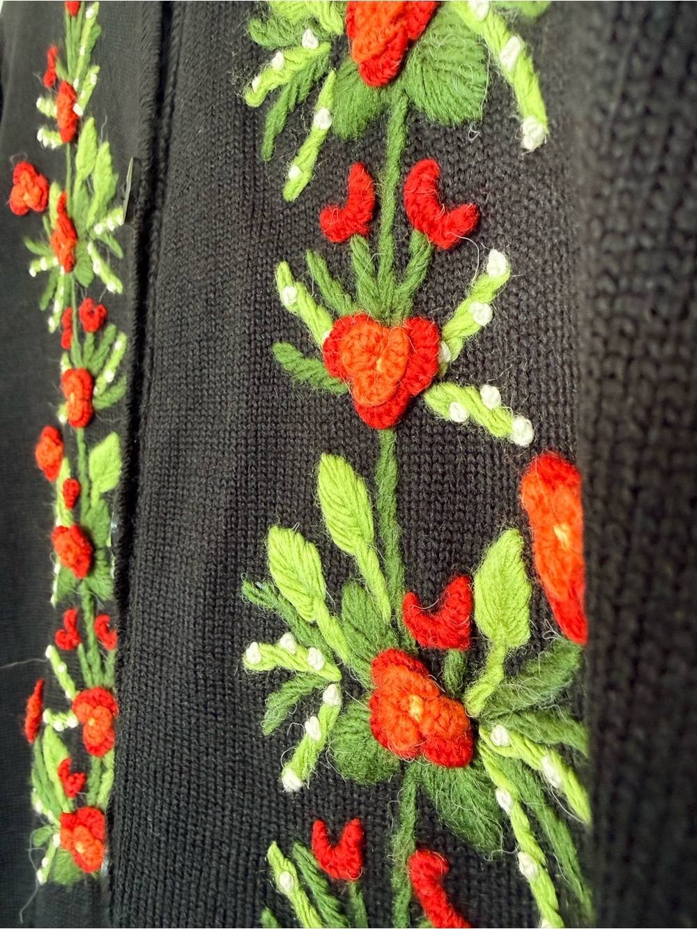 Embroidered Floral Cardigan Sweater Size M - Picture 5 of 11